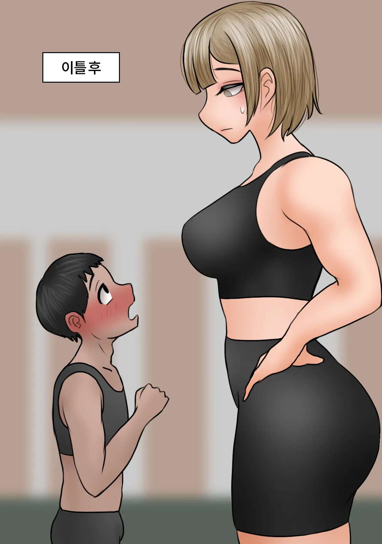 커다란 레슬링부 후배에게 계속 치근대는 선배 Senpai Won'T Leave The Big Kohai Alone [Korean] 01-02